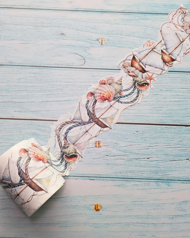 ⛵⚓Nautical Sail Boats Laser-Cut Wide Washi Tape