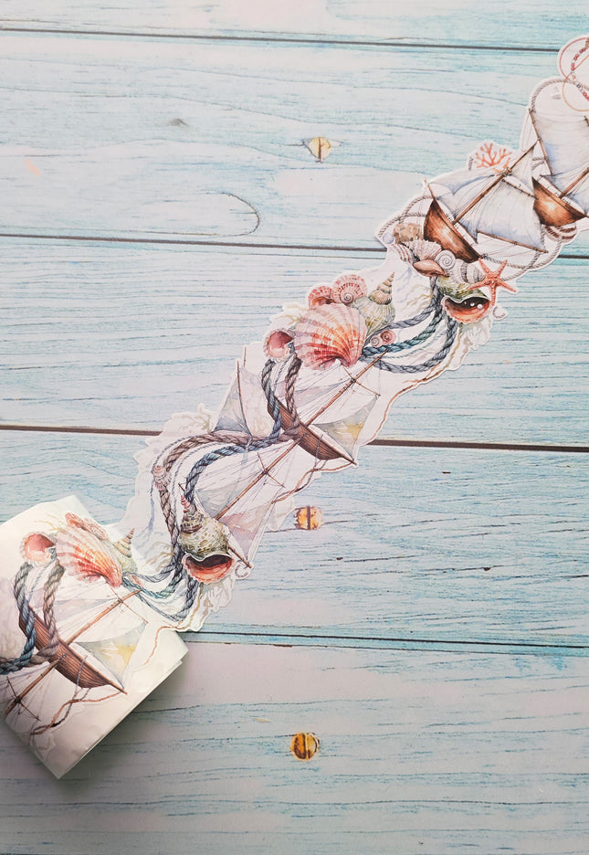 ⛵⚓Nautical Sail Boats Laser-Cut Wide Washi Tape