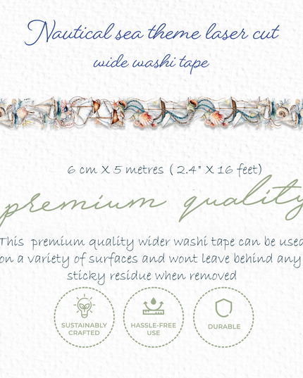 ⛵⚓Nautical Sail Boats Laser-Cut Wide Washi Tape