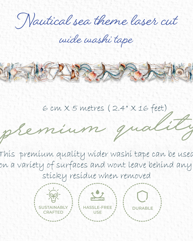 ⛵⚓Nautical Sail Boats Laser-Cut Wide Washi Tape