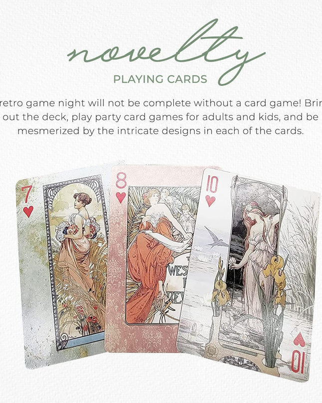 Art Nouveau Poker Cards, 54 Vintage Playing Cards with Illustrations from artist,  Alphonse Mucha
