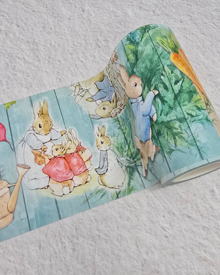 Beatrix Potter's Vintage Peter Rabbit Extra Wide 10cm/ 4 inch washi Tape for scrapbooks, journals, wall decor and crafts