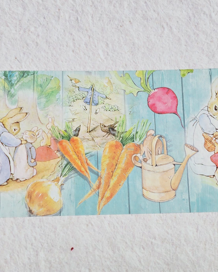 Beatrix Potter's Vintage Peter Rabbit Extra Wide 10cm/ 4 inch washi Tape for scrapbooks, journals, wall decor and crafts