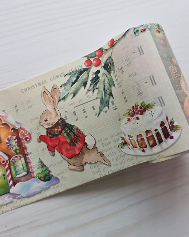 Peter Rabbit - Beatrix Potter- Christmas holiday extra wide washi tape