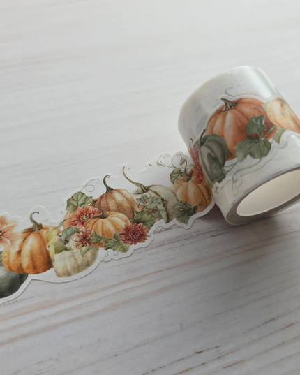 Autumn pumpkins laser cut wide washi sticker tape