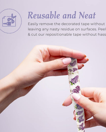 Lilac damask gold foil extra wide washi tape