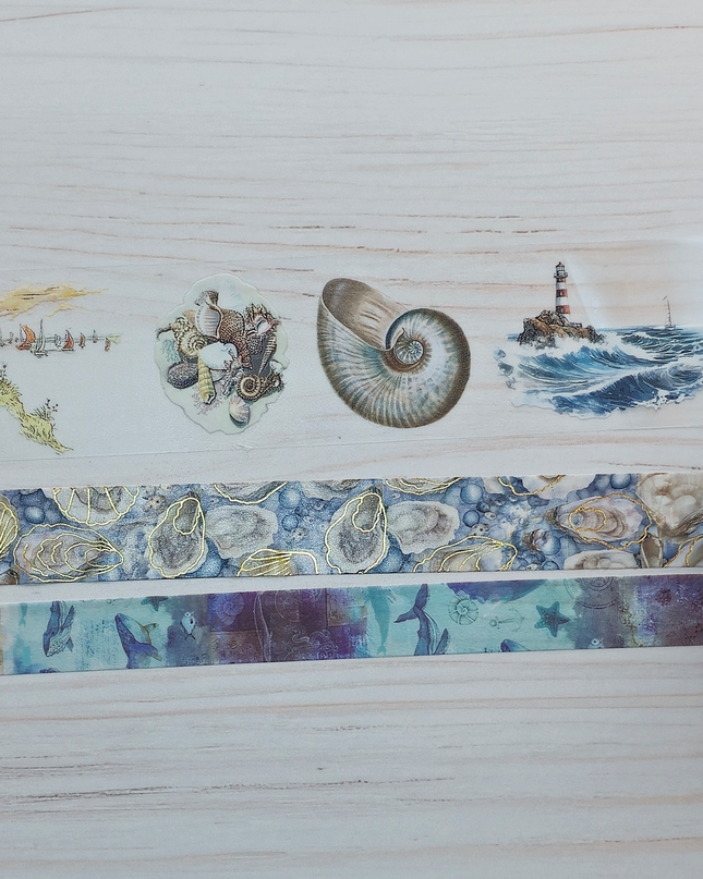 Sea coastal theme PET,/ glitter washi tapes set for scrapbooking, crafts, DIY and decorating (Copy)