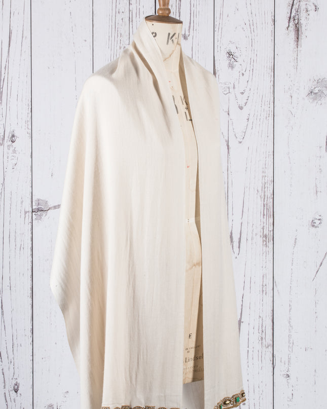 Silk Cashmere Regency style embellished shawl