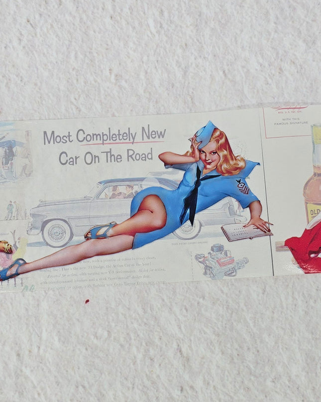 Retro 1950's Sexy pin up Girls Extra Wide washi Tape. For scrapbooking, crafts, decoupage and gift wrapping