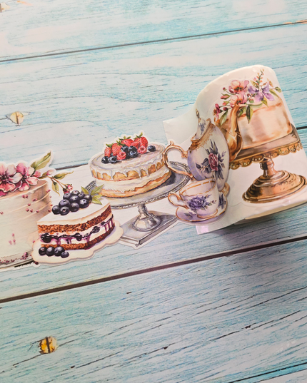 🧁 High Tea & Cakes Laser-Cut Washi Tape 🫖