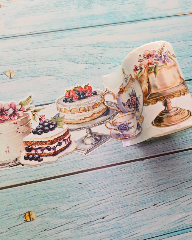 🧁 High Tea & Cakes Laser-Cut Washi Tape 🫖