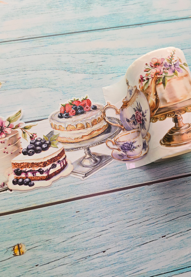 🧁 High Tea & Cakes Laser-Cut Washi Tape 🫖