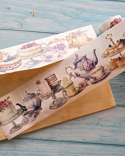 🧁 High Tea & Cakes Laser-Cut Washi Tape 🫖