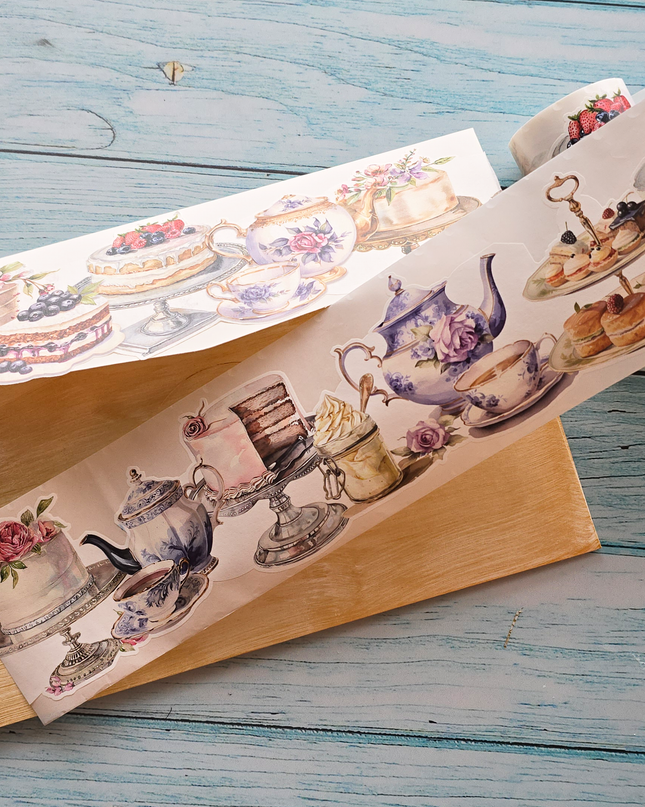 🧁 High Tea & Cakes Laser-Cut Washi Tape 🫖