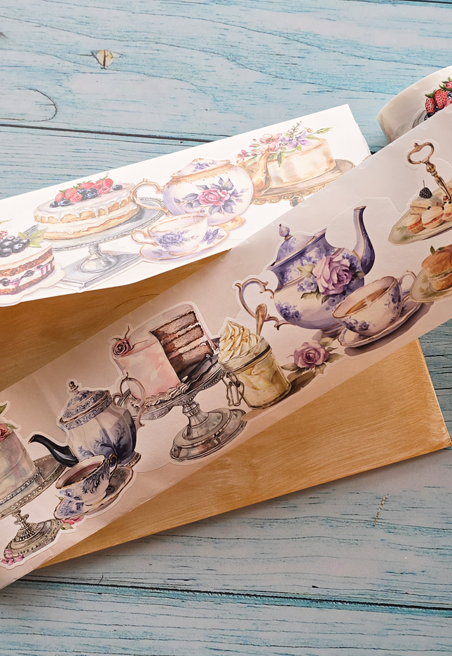 🧁 High Tea & Cakes Laser-Cut Washi Tape 🫖