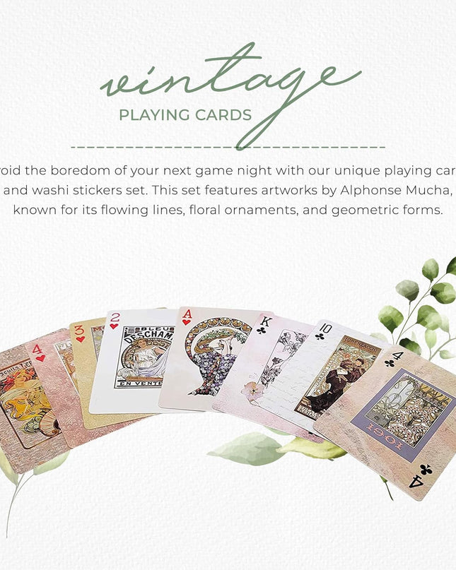 Art Nouveau Poker Cards, 54 Vintage Playing Cards with Illustrations from artist,  Alphonse Mucha