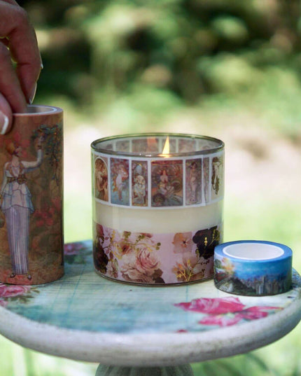 Alphonse Mucha Art Tapes (ensemble de bandes autocollantes washi Art Nouveau Color/Gold Metallic) albums, découpage, cartes de bricolage et décoration
