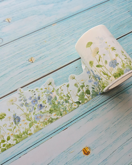 Wild flowers laser cut wide washi tape for scrapbooks, journals, borders