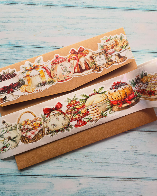 🍰Christmas holiday High Tea & Cakes Laser-Cut Washi Tape 🫖