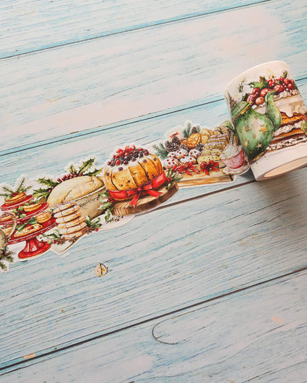 🍰Christmas holiday High Tea & Cakes Laser-Cut Washi Tape 🫖